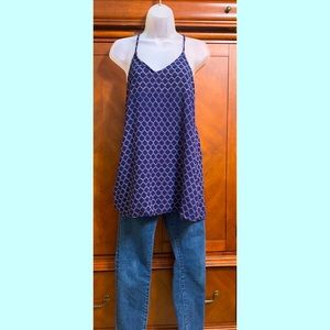 Elegant Blue Cami with chain design .